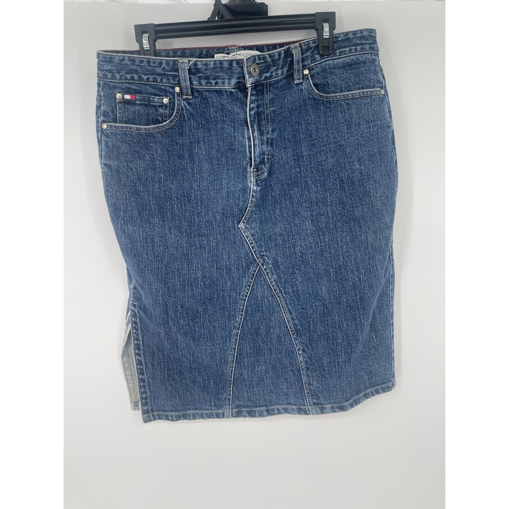 Tommy Hilfiger Denim Jean Skirt Women's Size 12 Side Slit
